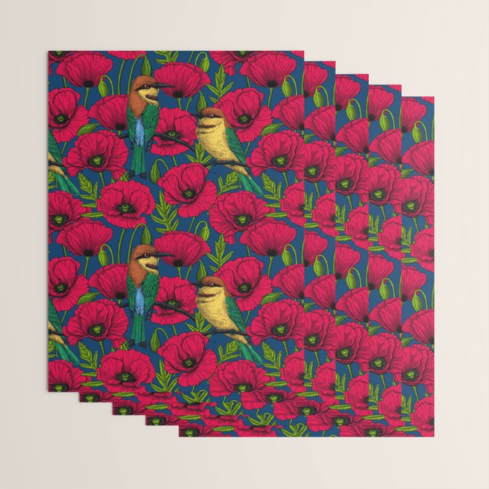 Bee eaters and poppies  Wrapping Paper Gallery Image 3