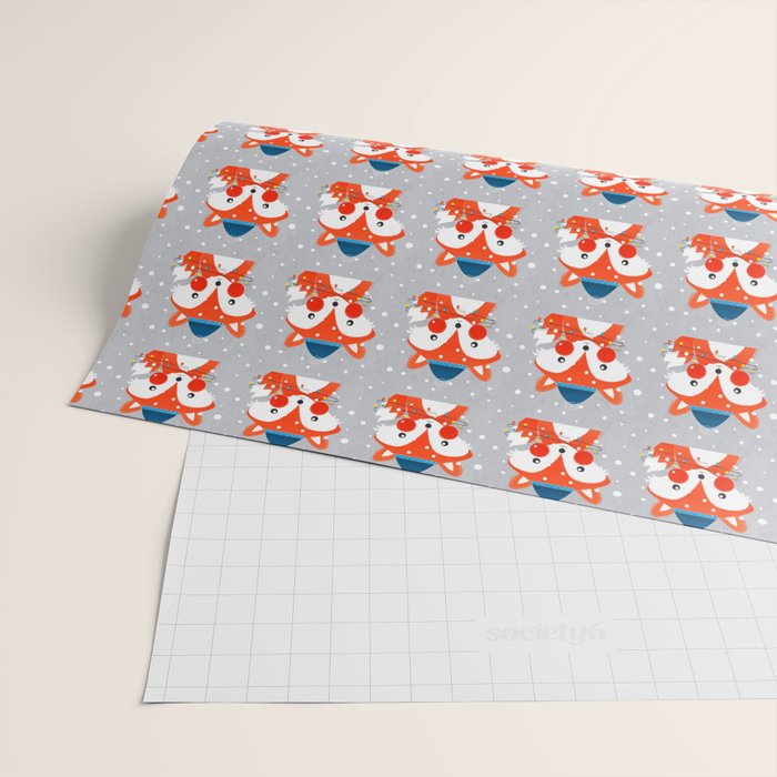 Christmas Fox with fairy lights Wrapping Paper Gallery Image 2