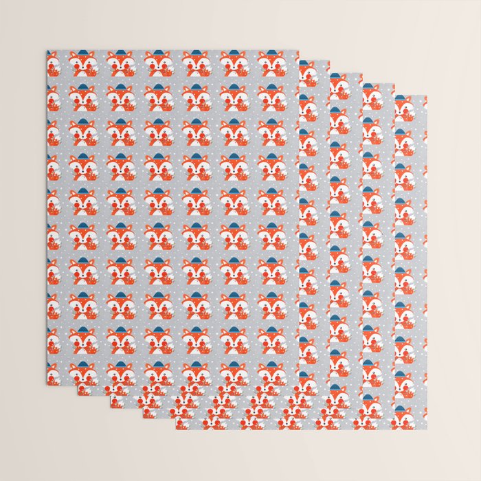Christmas Fox with fairy lights Wrapping Paper Gallery Image 3