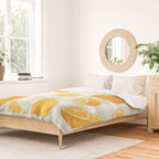 Lemons on Pastel Sage Green Gingham Duvet Cover Gallery Image 2
