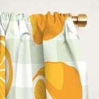 Lemons on Pastel Sage Green Gingham Window Curtain Gallery Image 2