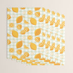 Lemons on Pastel Sage Green Gingham Wrapping Paper Gallery Image 3
