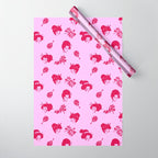 Red and pink Japanese pattern Wrapping Paper Gallery Image 1