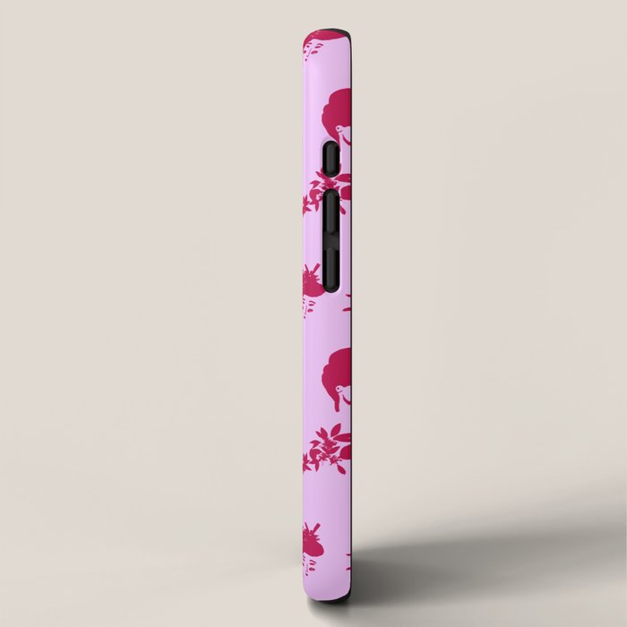 Red and pink Japanese pattern iPhone Case Gallery Image 2