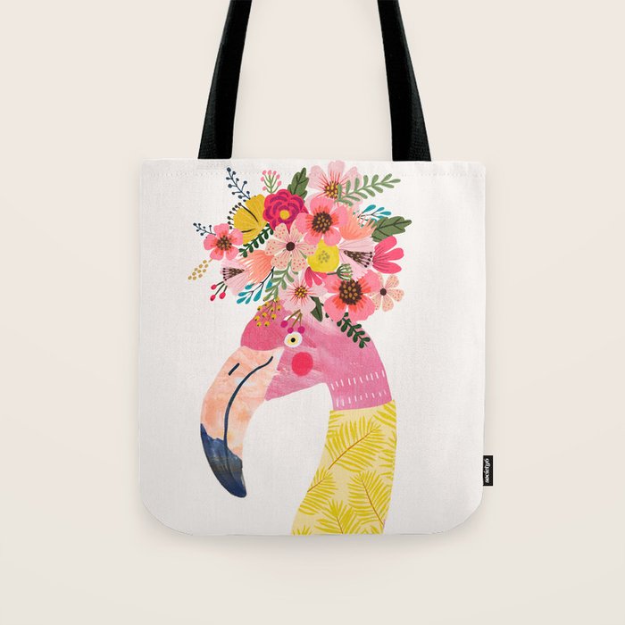 Happy Flamingo Tote Bag Gallery Image 1