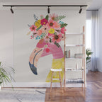 Happy Flamingo Wall Mural Gallery Image 1
