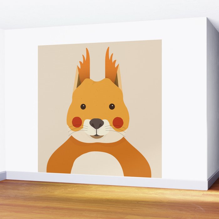 Red Squirrel Animal Portrait Wall Mural Gallery Image 2