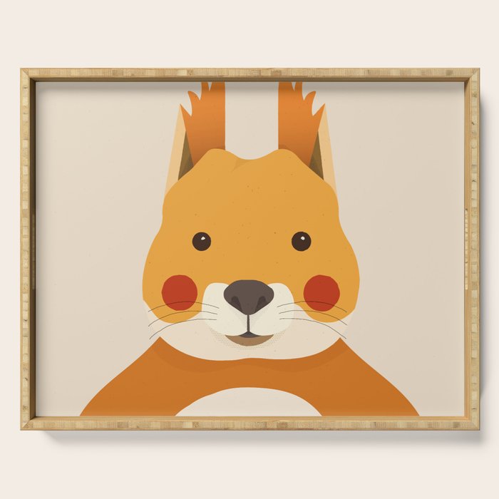 Red Squirrel Animal Portrait Serving Tray Gallery Image 1