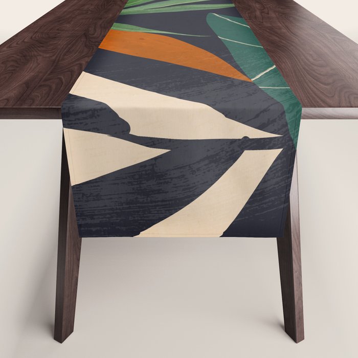 Abstract Art Tropical Leaves 41 Table Runner Gallery Image 1