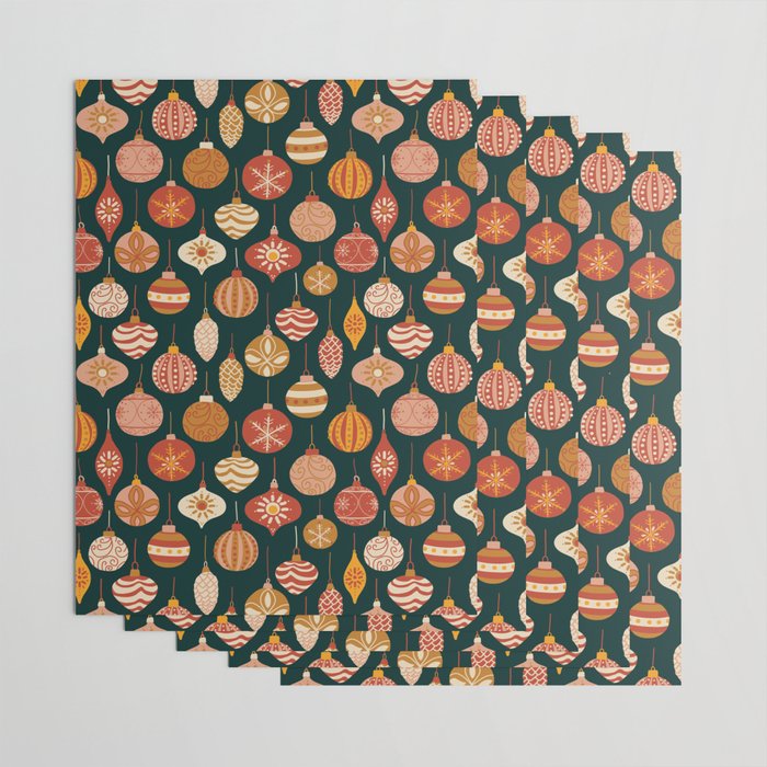 Christmas Baubles Vintage Wrapping Paper Gallery Image 3