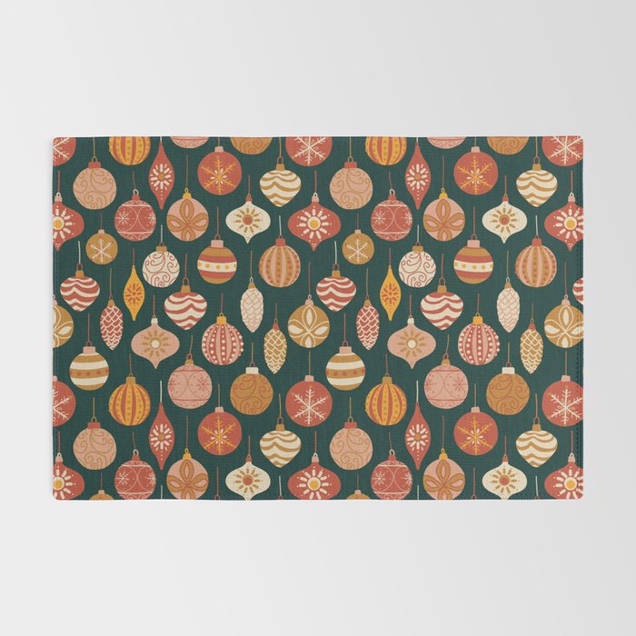 Christmas Baubles Vintage Rug Gallery Image 2