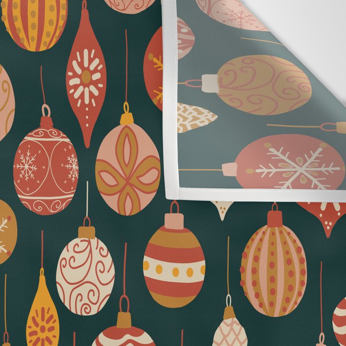Christmas Baubles Vintage Wall Tapestry Gallery Image 3