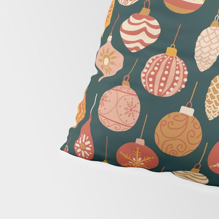 Christmas Baubles Vintage Pillow Sham Gallery Image 4