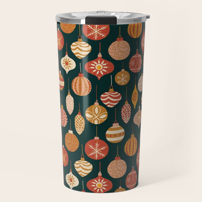 Christmas Baubles Vintage Travel Mug Gallery Image 1