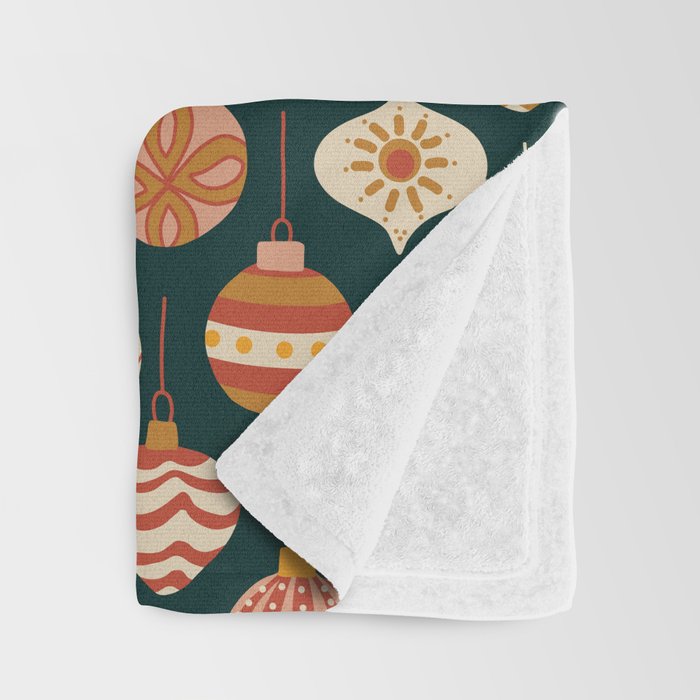 Christmas Baubles Vintage Throw Blanket Gallery Image 3