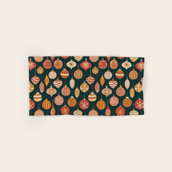 Christmas Baubles Vintage Bath Towel Gallery Image 1