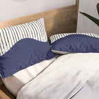 Lines and Wave (Blue) Pillow Sham Gallery Image 2