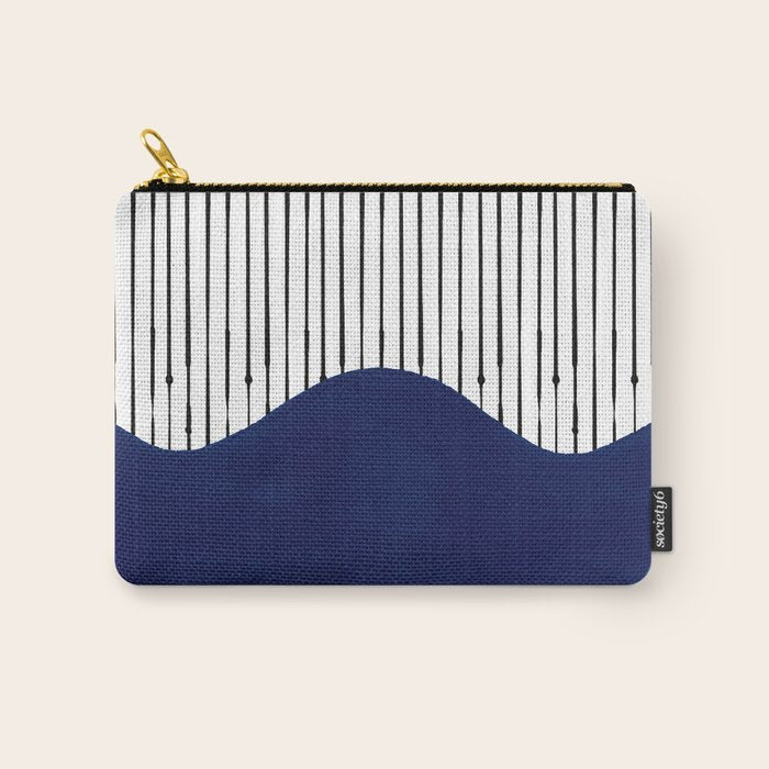 Lines and Wave (Blue) Carry All Pouch Gallery Image 1