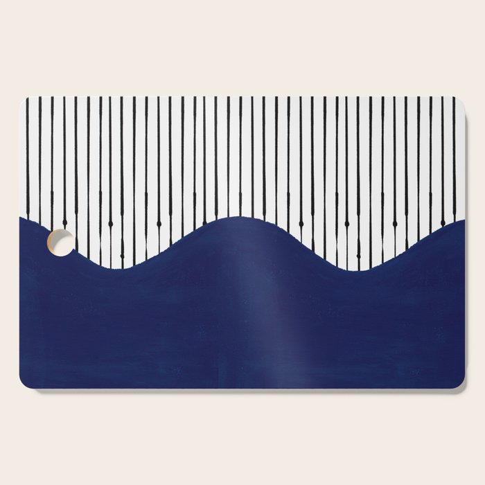 Lines and Wave (Blue) Cutting Board Gallery Image 1