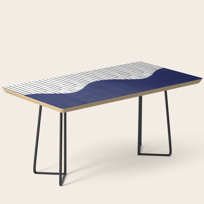 Lines and Wave (Blue) Coffee Table Gallery Image 1
