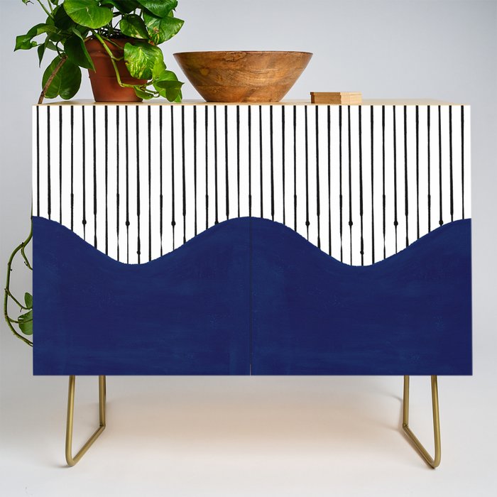 Lines and Wave (Blue) Credenza Gallery Image 1