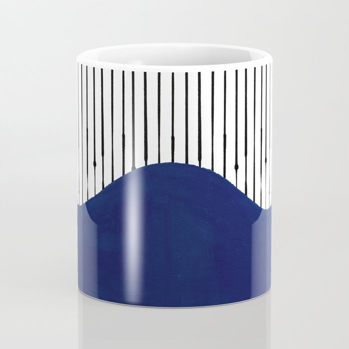 Lines and Wave (Blue) Coffee Mug Gallery Image 4
