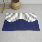 Lines and Wave (Blue) Rug Gallery Image 1