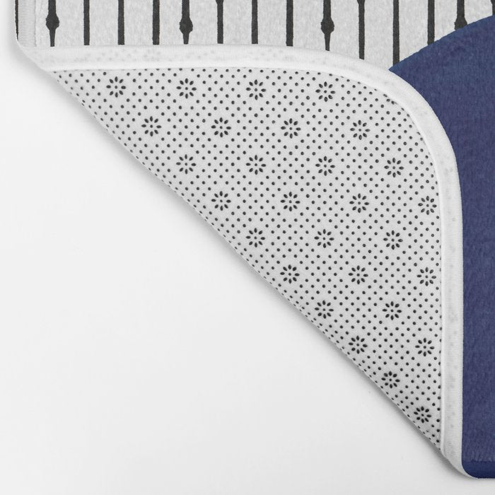 Lines and Wave (Blue) Bath Mat Gallery Image 2