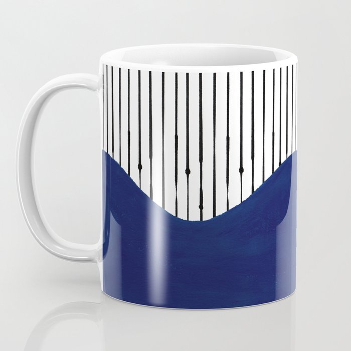 Lines and Wave (Blue) Coffee Mug Gallery Image 3