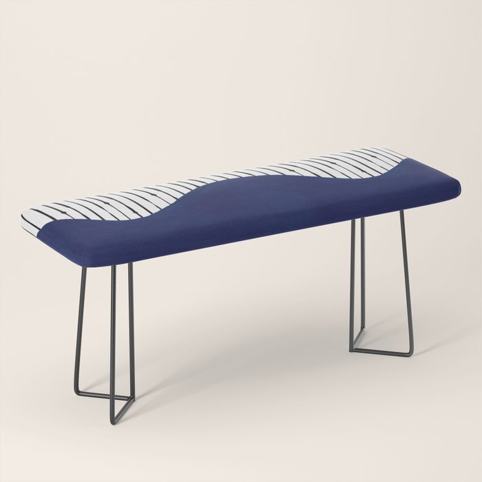 Lines and Wave (Blue) Bench Gallery Image 1
