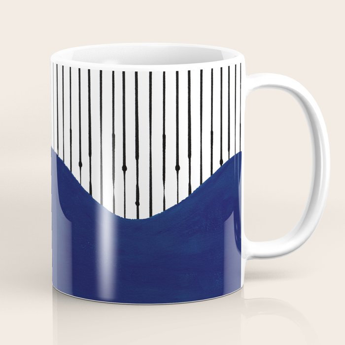 Lines and Wave (Blue) Coffee Mug Gallery Image 1