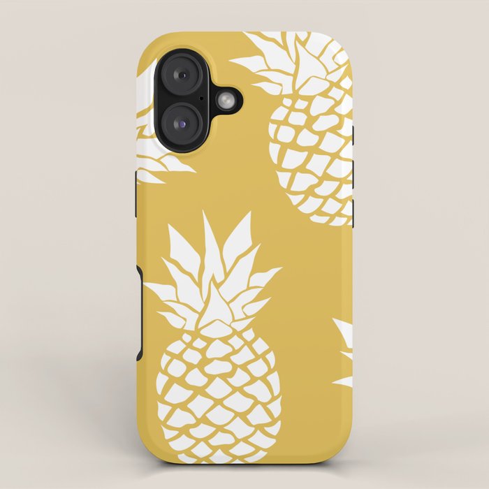 Tropical, Pineapples, Navy Blue ad White iPhone Case Gallery Image 1