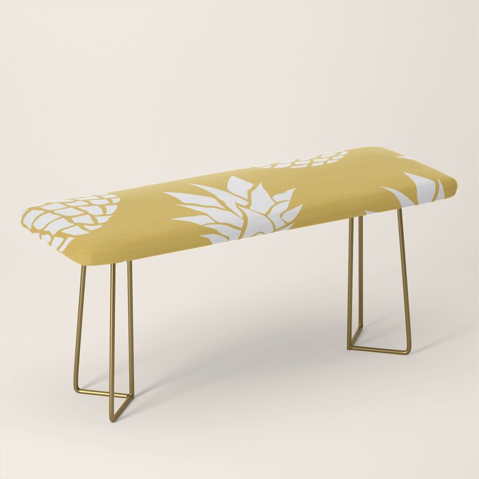 Tropical, Pineapples, Navy Blue ad White Bench Gallery Image 2