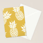Tropical, Pineapples, Navy Blue ad White Stationery Card Gallery Image 2