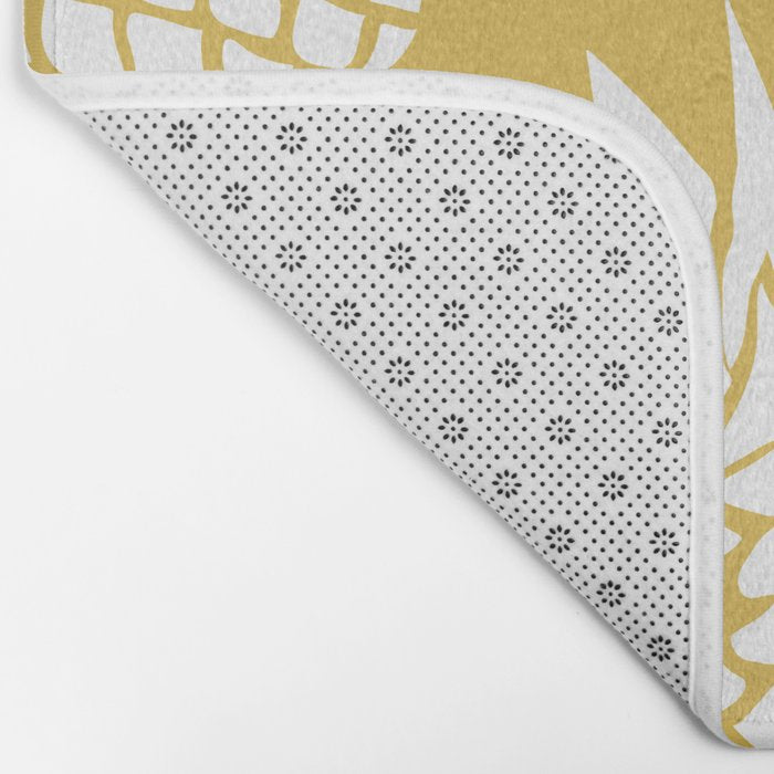 Tropical, Pineapples, Navy Blue ad White Bath Mat Gallery Image 2
