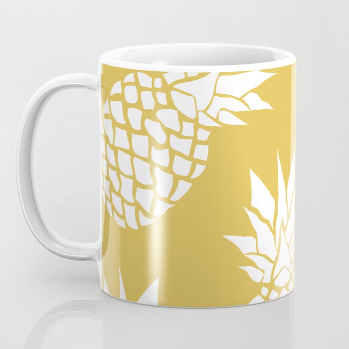 Tropical, Pineapples, Navy Blue ad White Coffee Mug Gallery Image 3