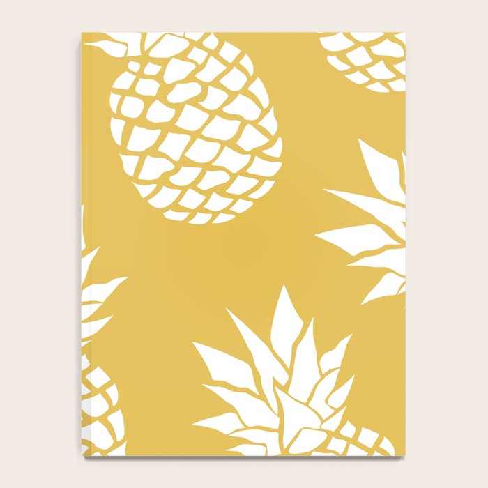 Tropical, Pineapples, Navy Blue ad White Notebook Gallery Image 4