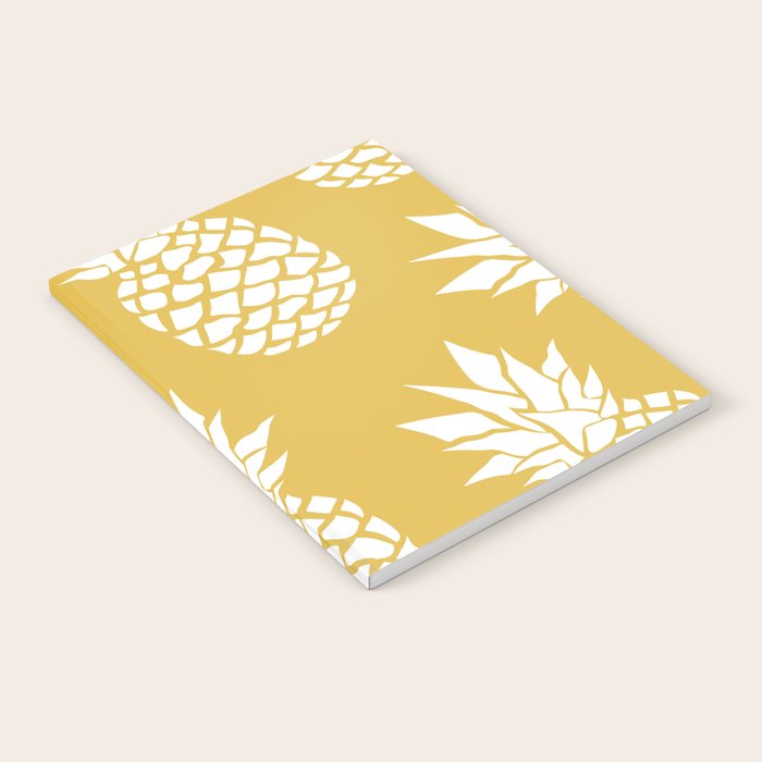 Tropical, Pineapples, Navy Blue ad White Notebook Gallery Image 1