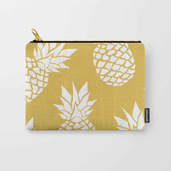 Tropical, Pineapples, Navy Blue ad White Carry All Pouch Gallery Image 1