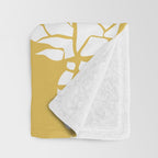 Tropical, Pineapples, Navy Blue ad White Throw Blanket Gallery Image 3