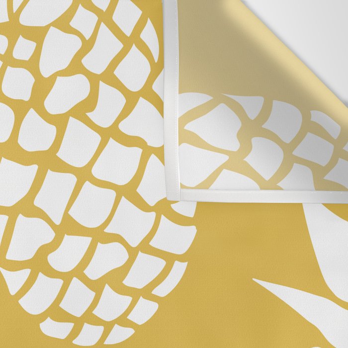 Tropical, Pineapples, Navy Blue ad White Wall Tapestry Gallery Image 3