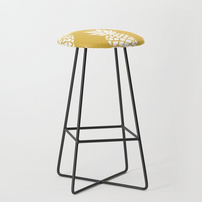 Tropical, Pineapples, Navy Blue ad White Stool Gallery Image 1