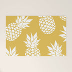 Tropical, Pineapples, Navy Blue ad White Welcome Mat Gallery Image 1