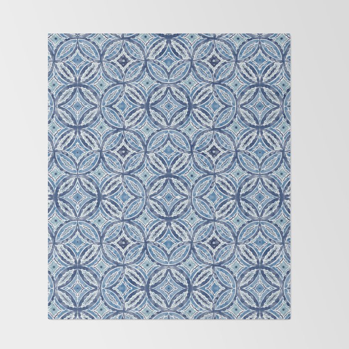 Moroccan Vibes Indigo C Throw Blanket Gallery Image 2