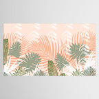 Abstract tropical plants pastel Tablecloth Gallery Image 2