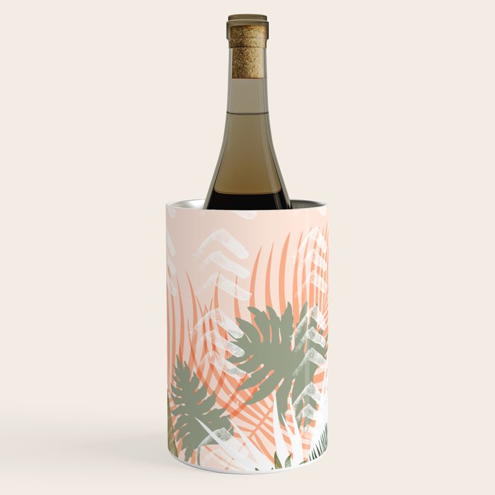 Abstract tropical plants pastel Wine Chiller Gallery Image 3