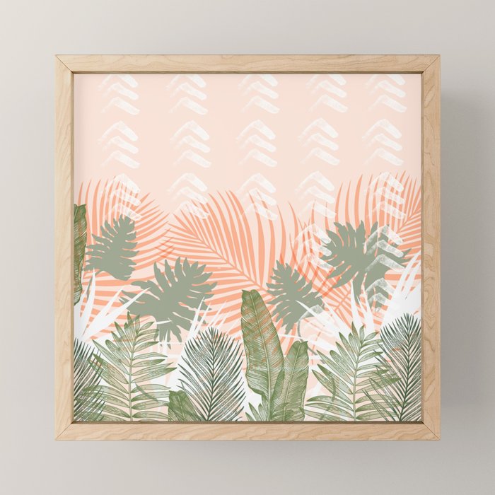 Abstract tropical plants pastel Mini Art Print Gallery Image 1