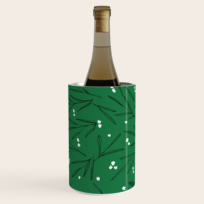 Green leaves pattern Wine Chiller Gallery Image 1