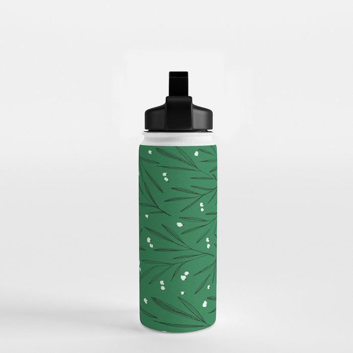 Green leaves pattern Water Bottle Gallery Image 2