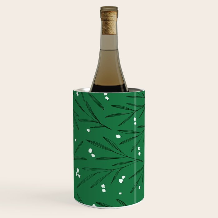 Green leaves pattern Wine Chiller Gallery Image 2